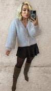 AMELIÉ KID MOHAIR CARDIGAN - BEIGE Knitwear Neline 