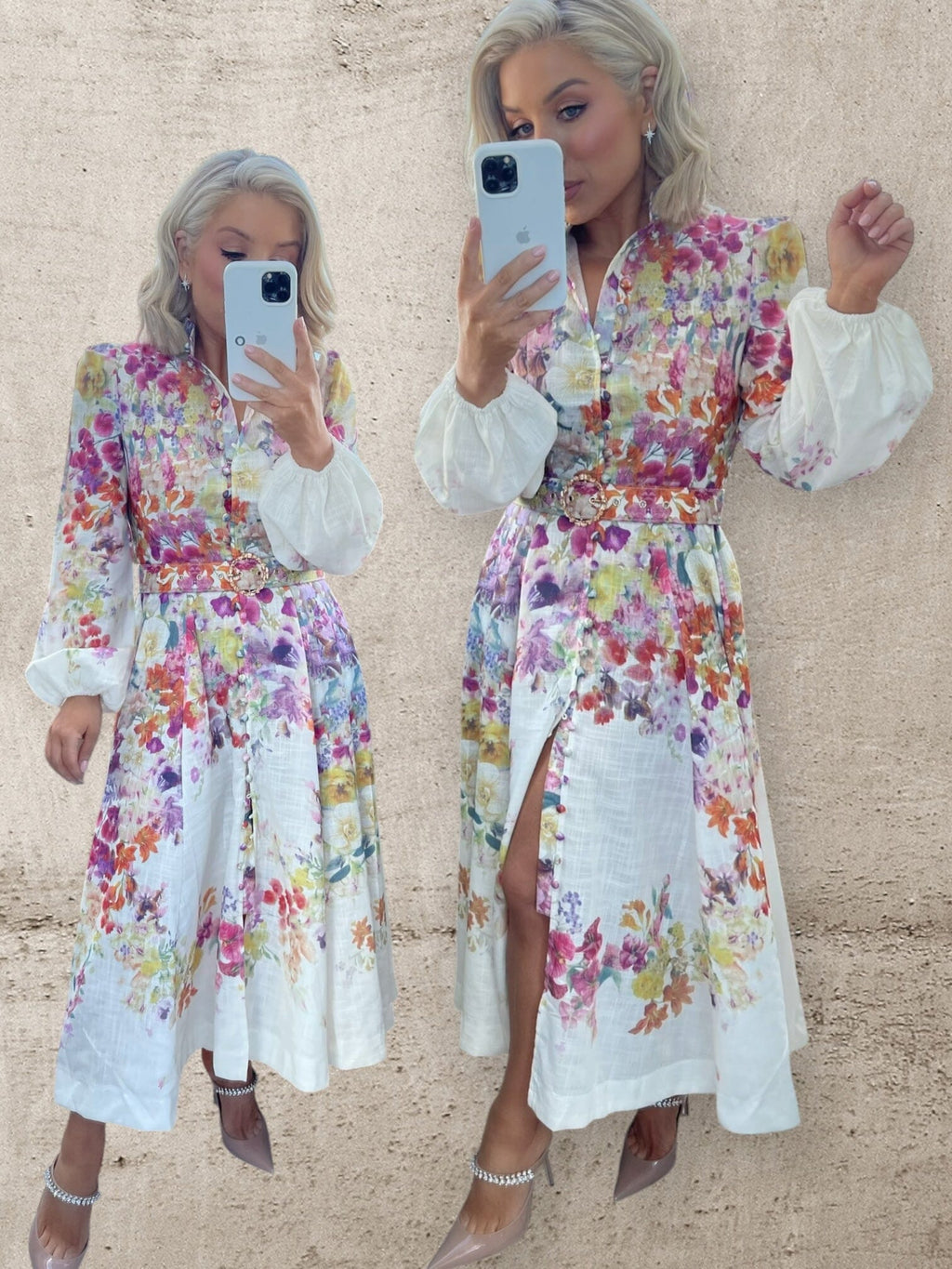 AMALFI FLORAL MIDI DRESS Dresses Noeline 