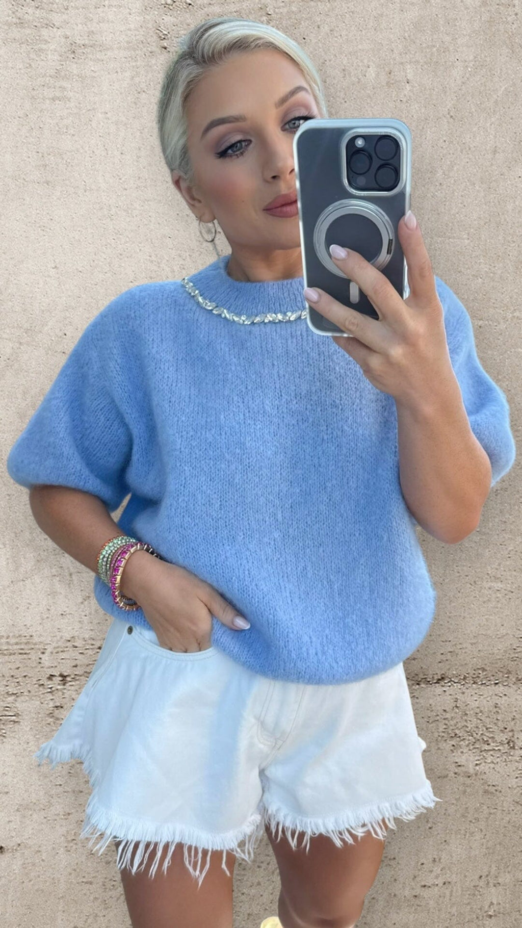 THE LUMI LUXE KNIT- BLUE Knitwear Coco Boutique 