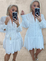BELLA ANGLAISE DRESS - WHITE Dresses Noeline 