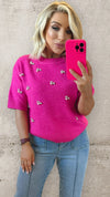CRYSTAL BLOSSOM KNIT - FUSCHIA Knitwear Agnes 