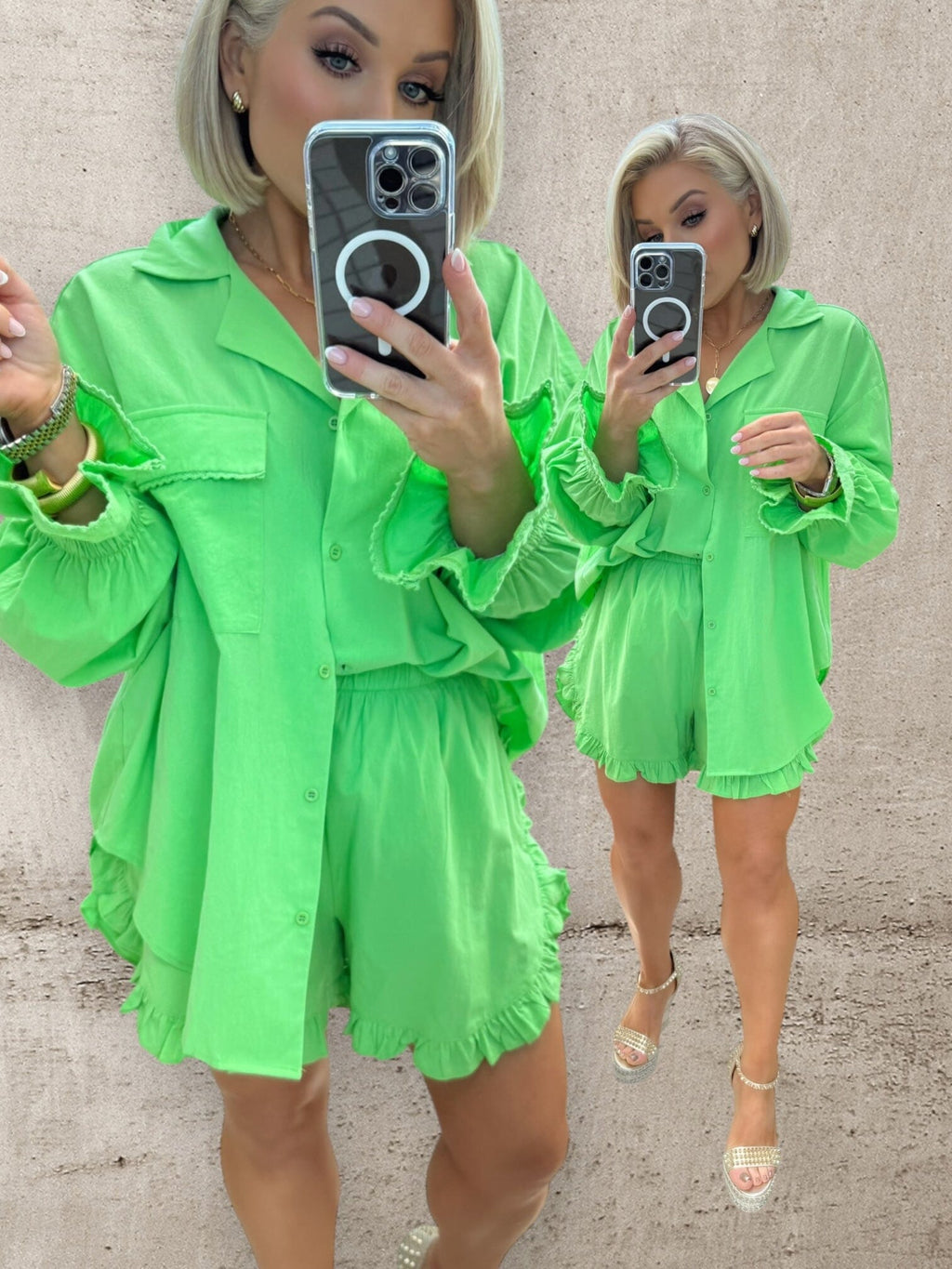AMALFI CO-ORD - KELLY GREEN Dresses Coco Boutique 