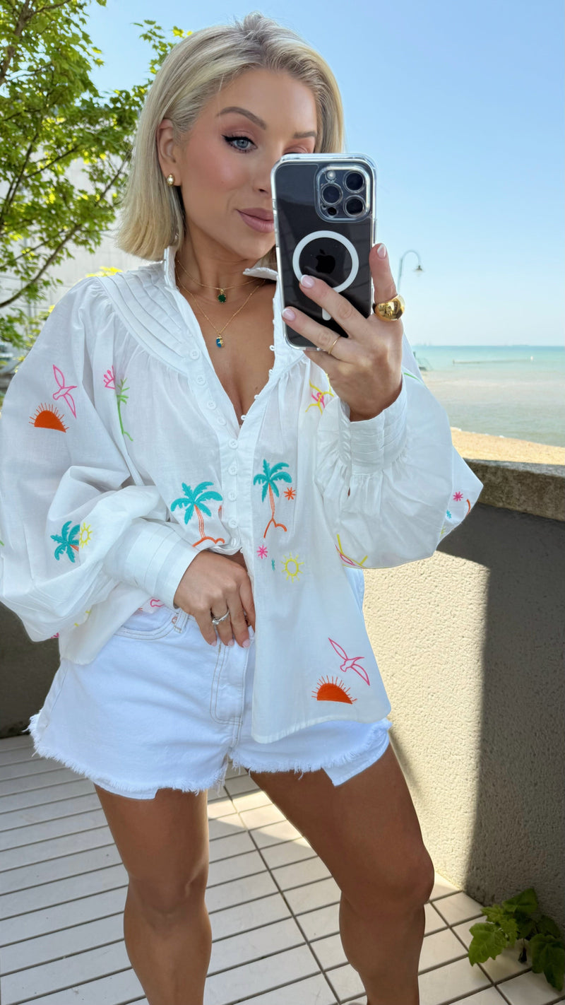 THE PALMA EMBROIDERED BLOUSE Coco Boutique 
