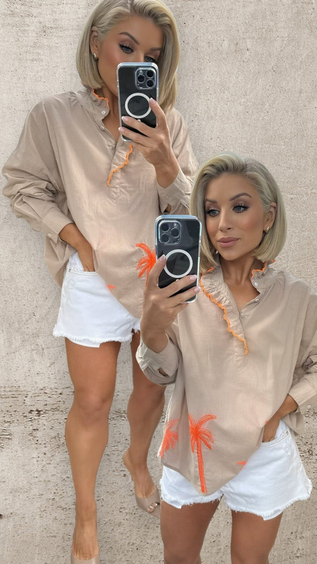 NEON PALM TREE COTTON SHIRT Coco Boutique 