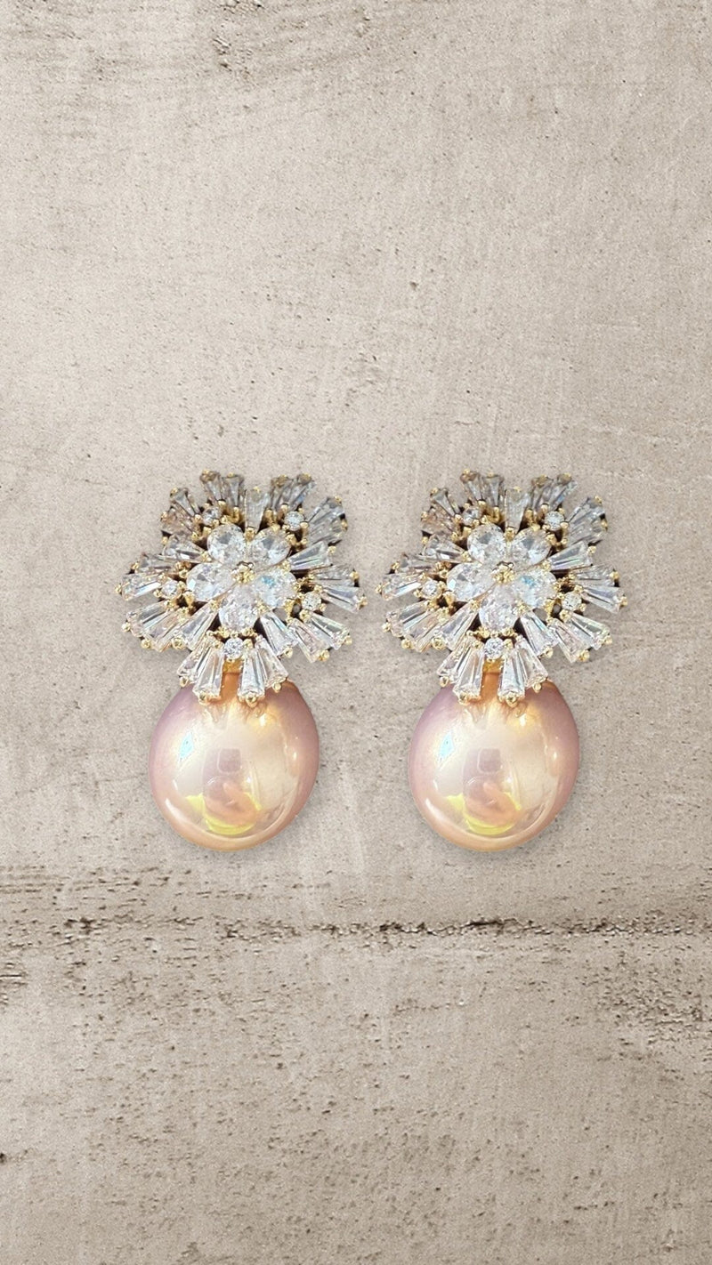 THE CELESTÉ EARRINGS - PEARLISED PINK Jewellery & Accessories Coco Boutique 