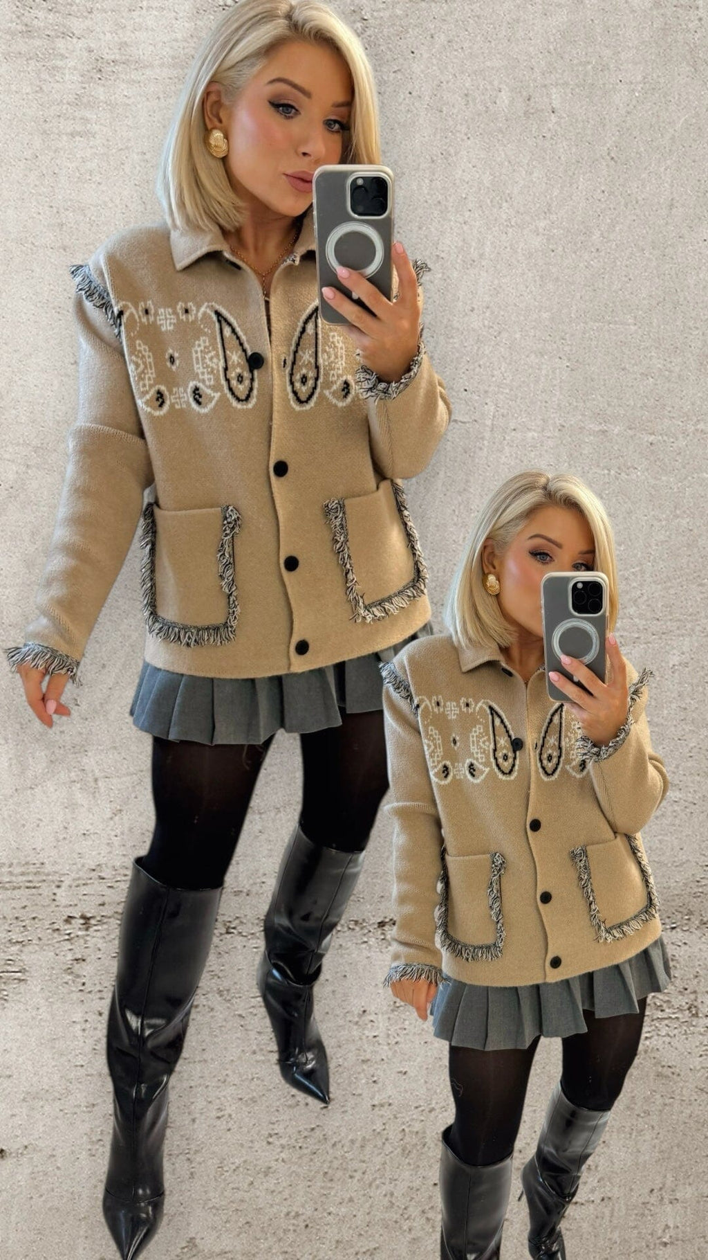 THE SAVANNAH FRINGE KNIT - BEIGE Knitwear Oreline 