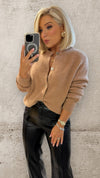 THE DAHLIA CARDI - CARAMEL Knitwear Neline 