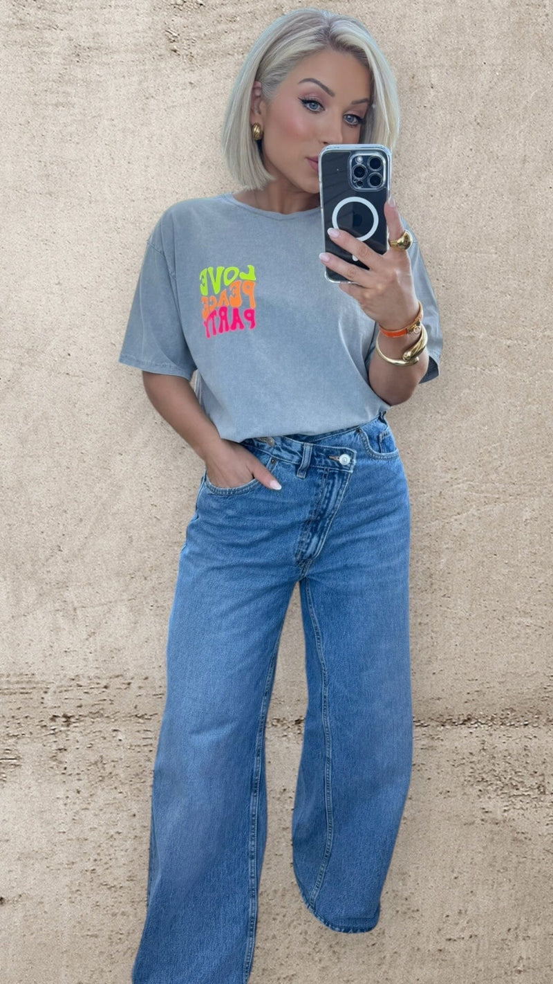 LOVE PEACE PARTY TEE Tops & Jumpers Coco Boutique 
