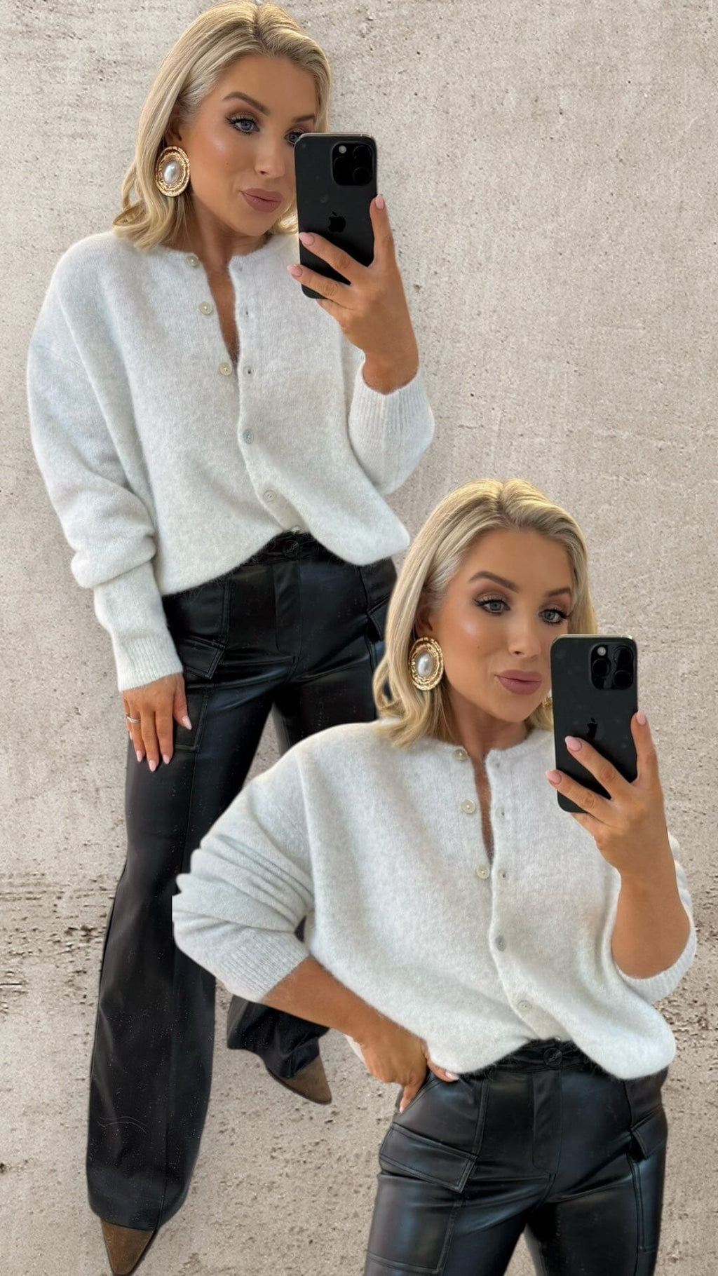 THE ESSIE CARDIGAN - PEARL GREY Knitwear Mayeli 