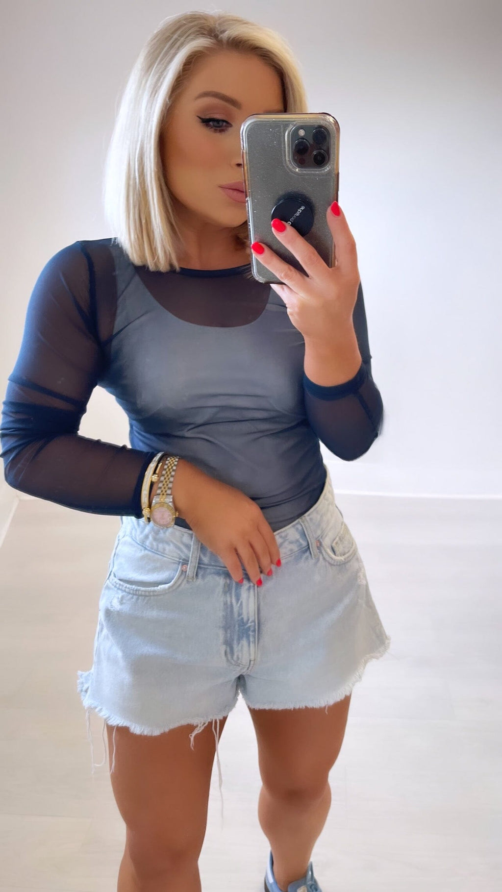 MARS MESH TOP - NAVY Coco Boutique 