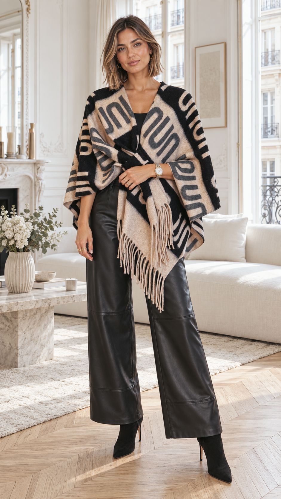 THE SLOANE LUXE WRAP - BLACK Knitwear Oreline 