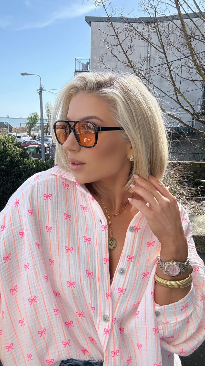 NEON BOW COTTON SHIRT Coco Boutique 