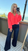 THE ELECTRA CARDI - NEON CORAL