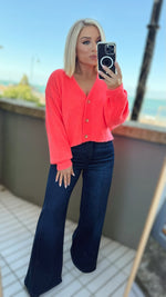THE ELECTRA CARDI - NEON CORAL