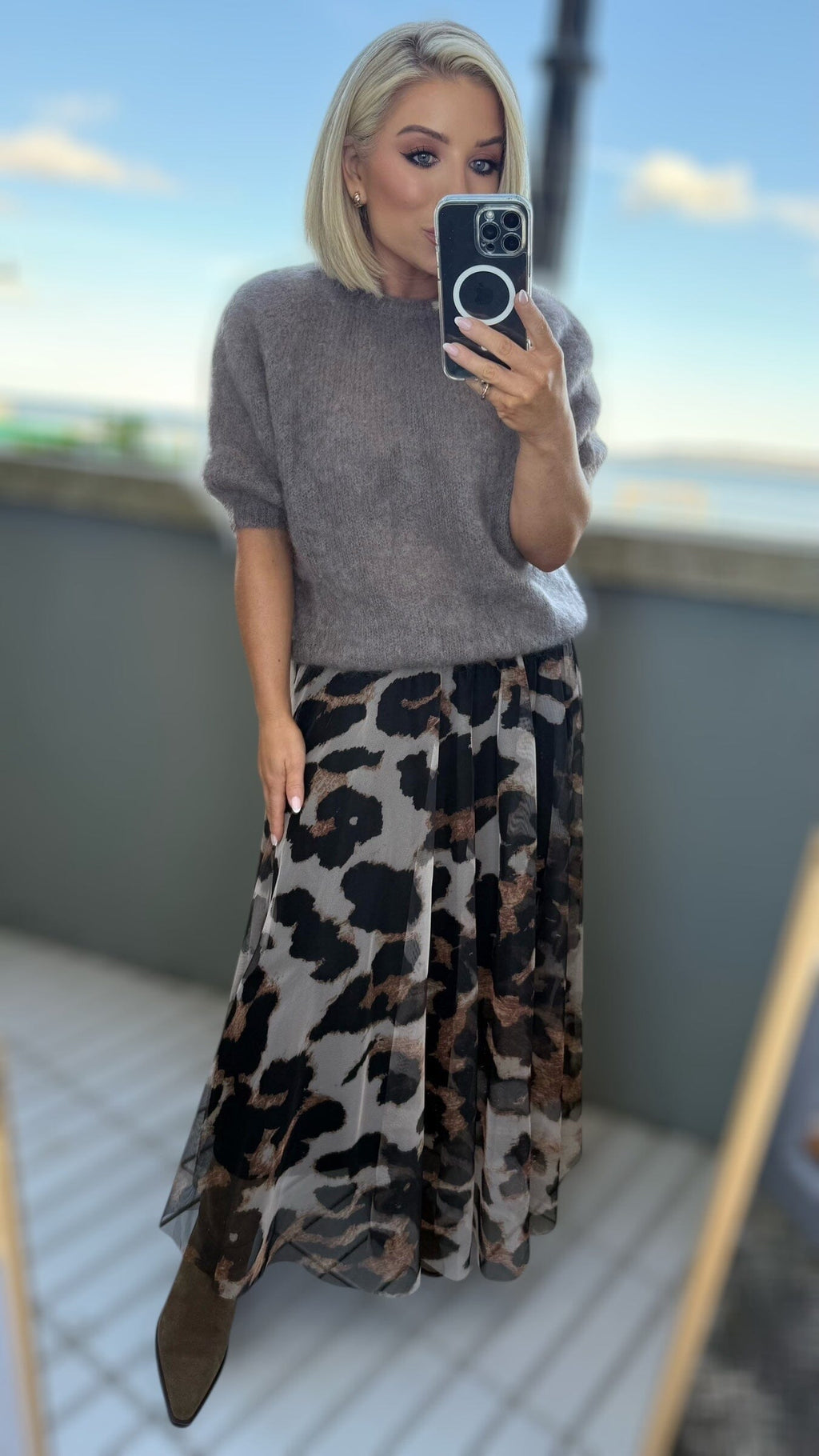 SAVANNAH SKIRT - LEOPARD TULLE Bottoms, Jeans & Skirts Neline 