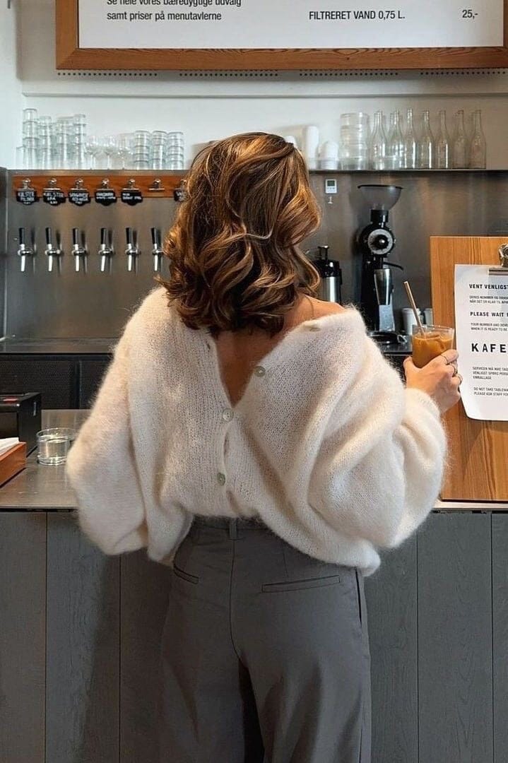THE LUMINÉ MOHAIR CARDI- IVORY Knitwear Goldie S 