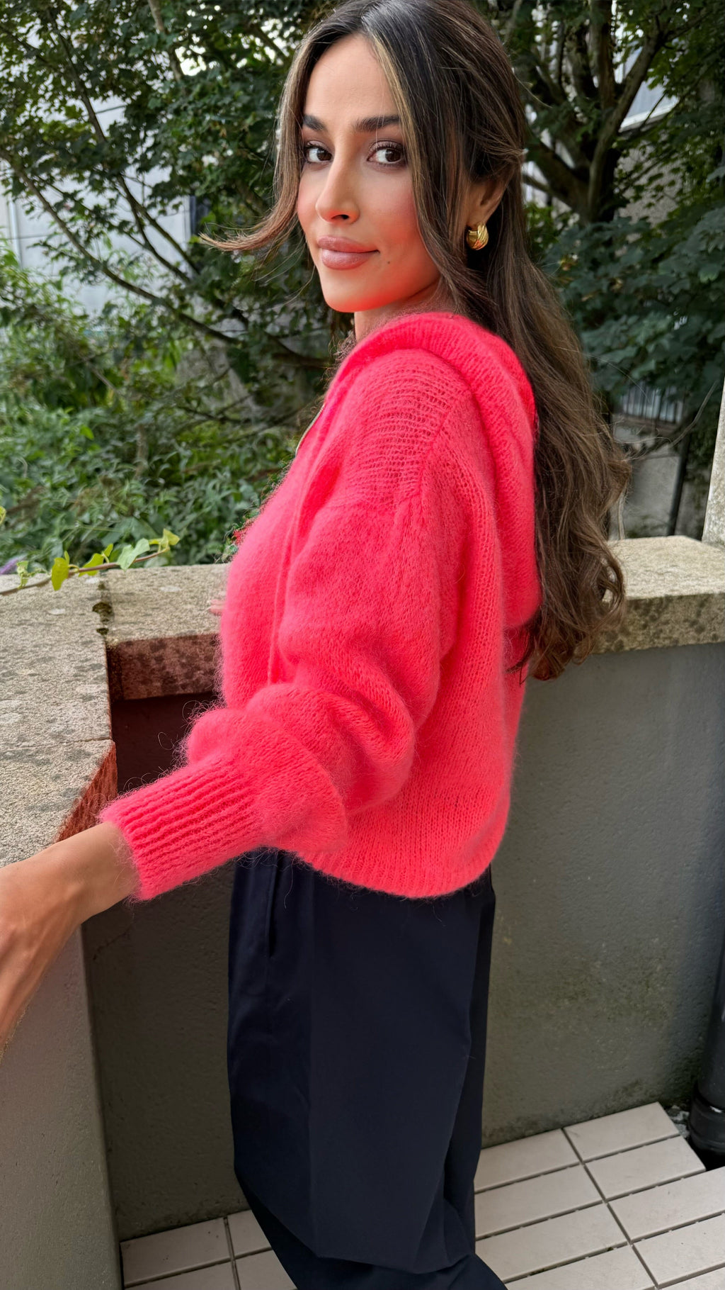 THE COSMA HOODIE - NEON CORAL Tops & Jumpers Easy mood 