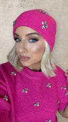 ARLENE FUCHSIA CRYSTAL BEANIE Jewellery & Accessories Agnes 