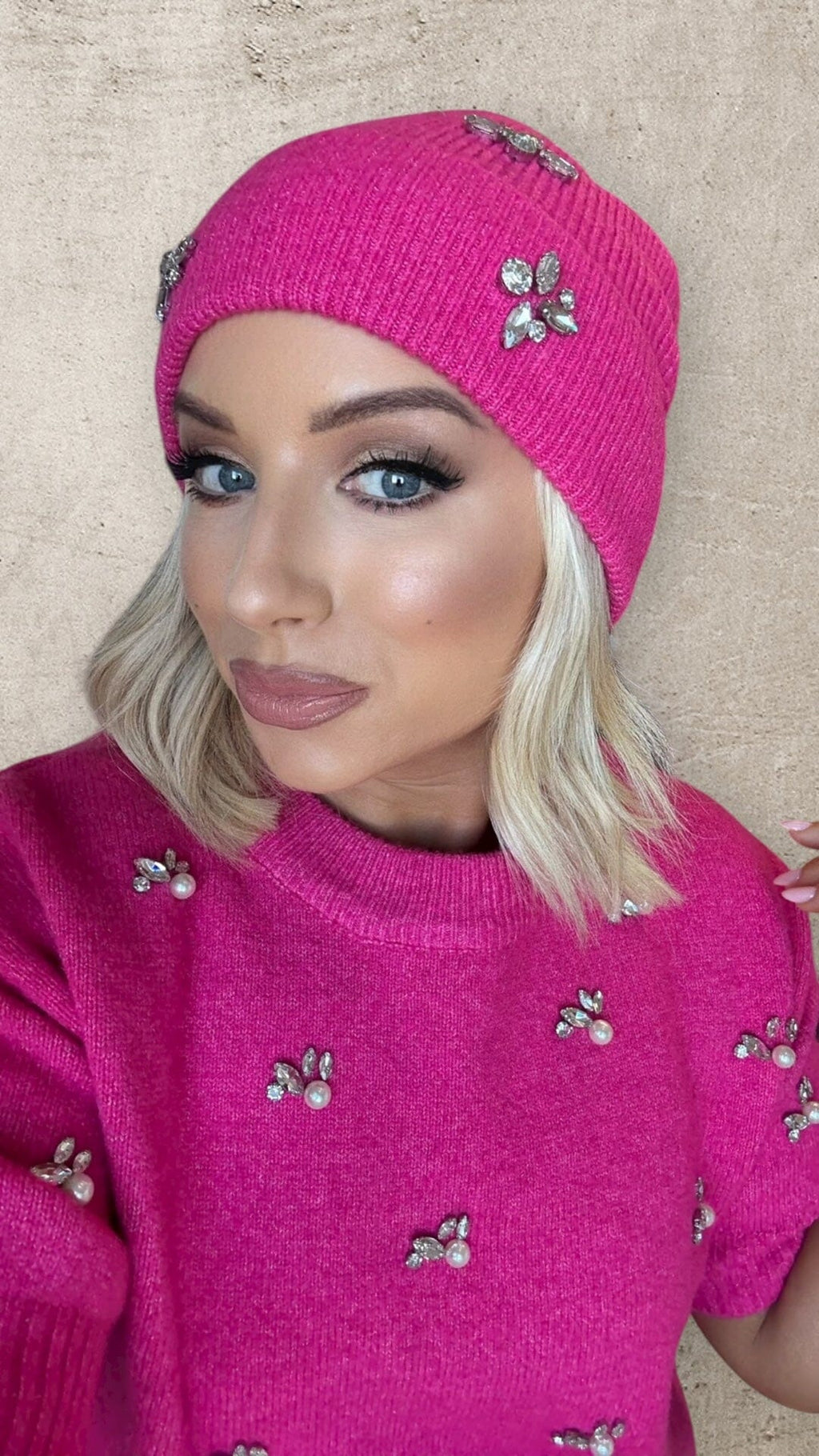 ARLENE FUCHSIA CRYSTAL BEANIE Jewellery & Accessories Agnes 