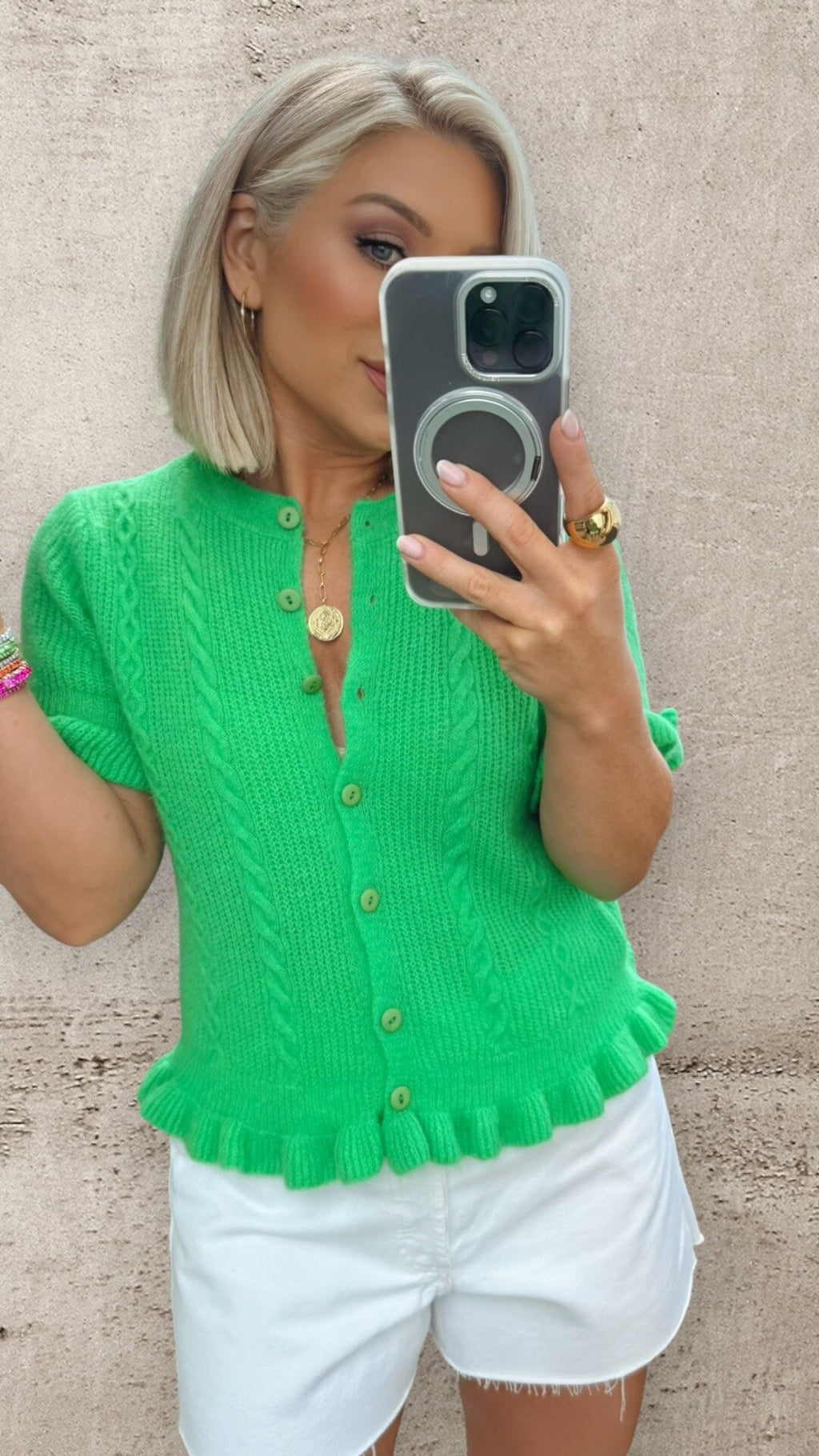 THE LOTTIE CARDIGAN - KELLY GREEN Knitwear Coco Boutique 
