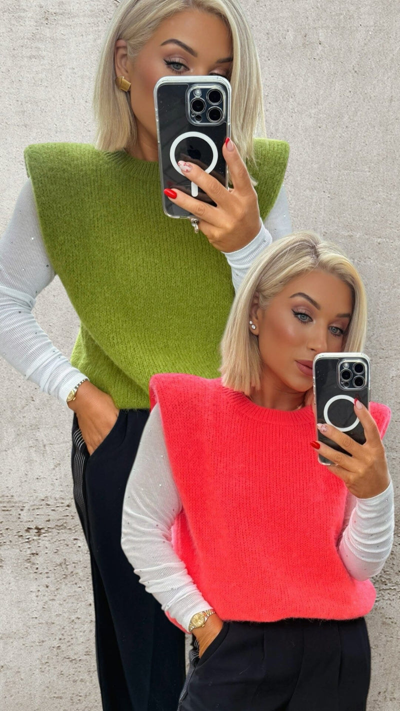 THE NOVA TANK - OLIVE Knitwear Gigi Lu 