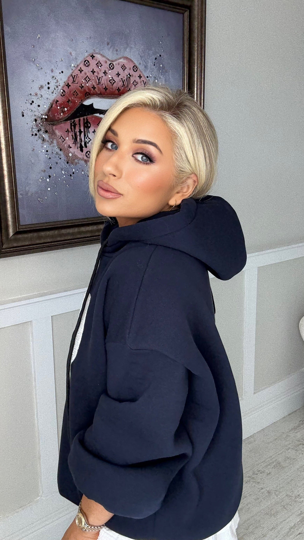THE AMOUR SCUBA HOODY - NAVY Sweatshirt Easy mood 