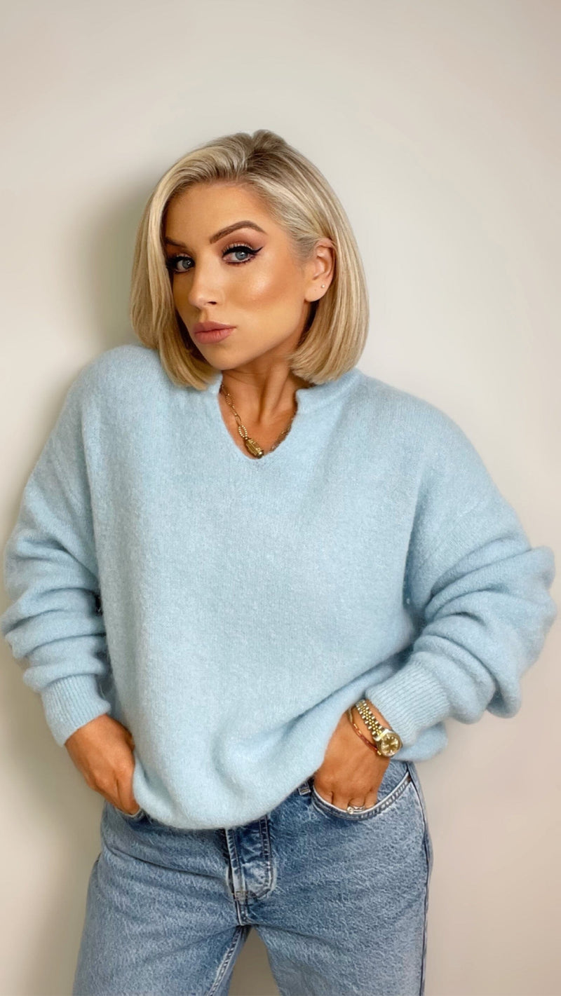 PIPER SUPER SOFT SWEATER - BABY BLUE Knitwear Coco Boutique 