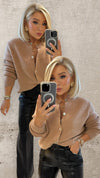 THE DAHLIA CARDI - CARAMEL Knitwear Neline 