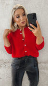 THE ESSIE CARDIGAN - CLASSIC RED Knitwear Mayeli 