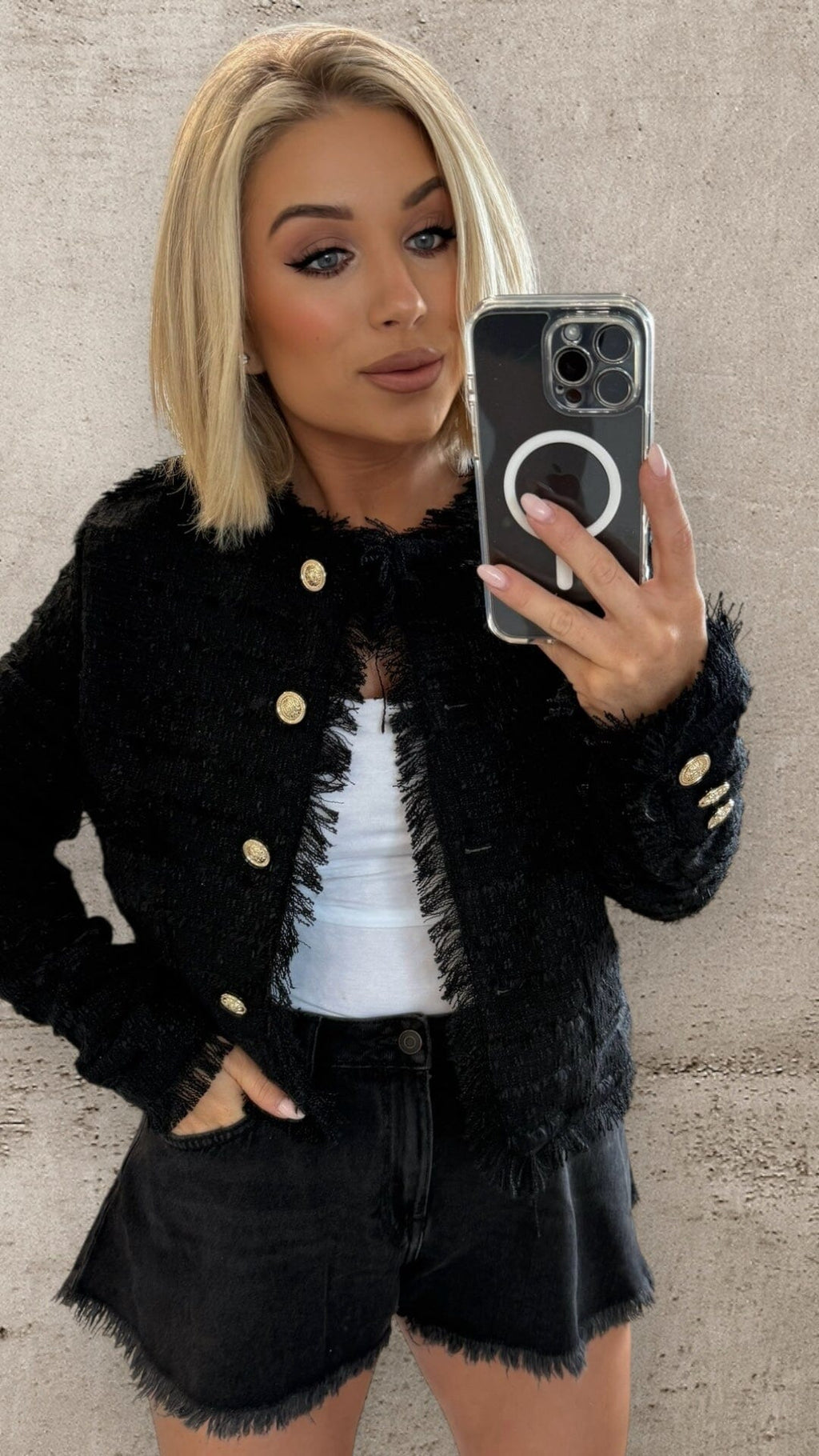 PARIS NOIR TWEED JACKET Coats & Blazers Coco Boutique 