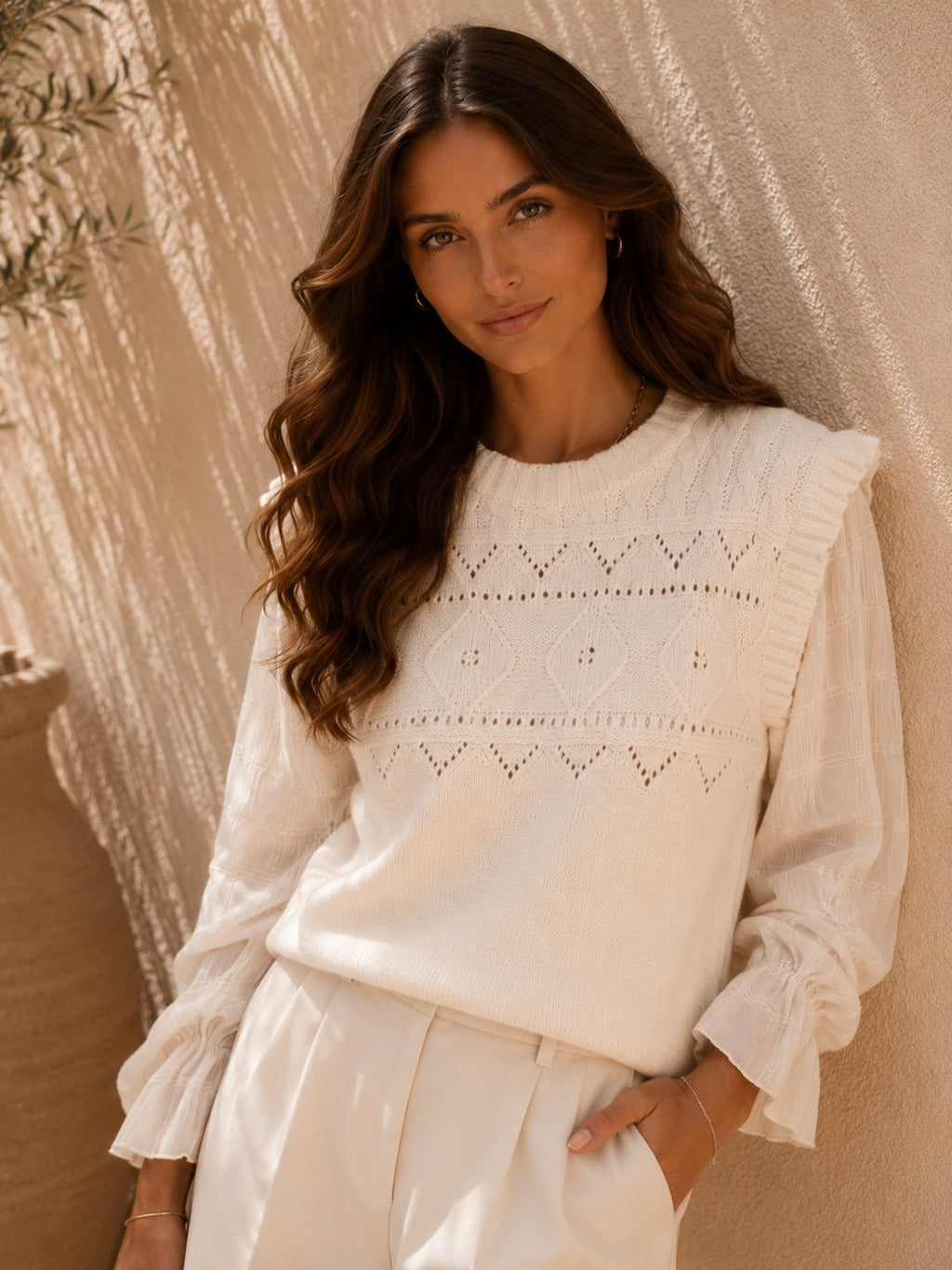 THE CELESTINE KNIT IN BEIGE Knitwear Avril Vin 