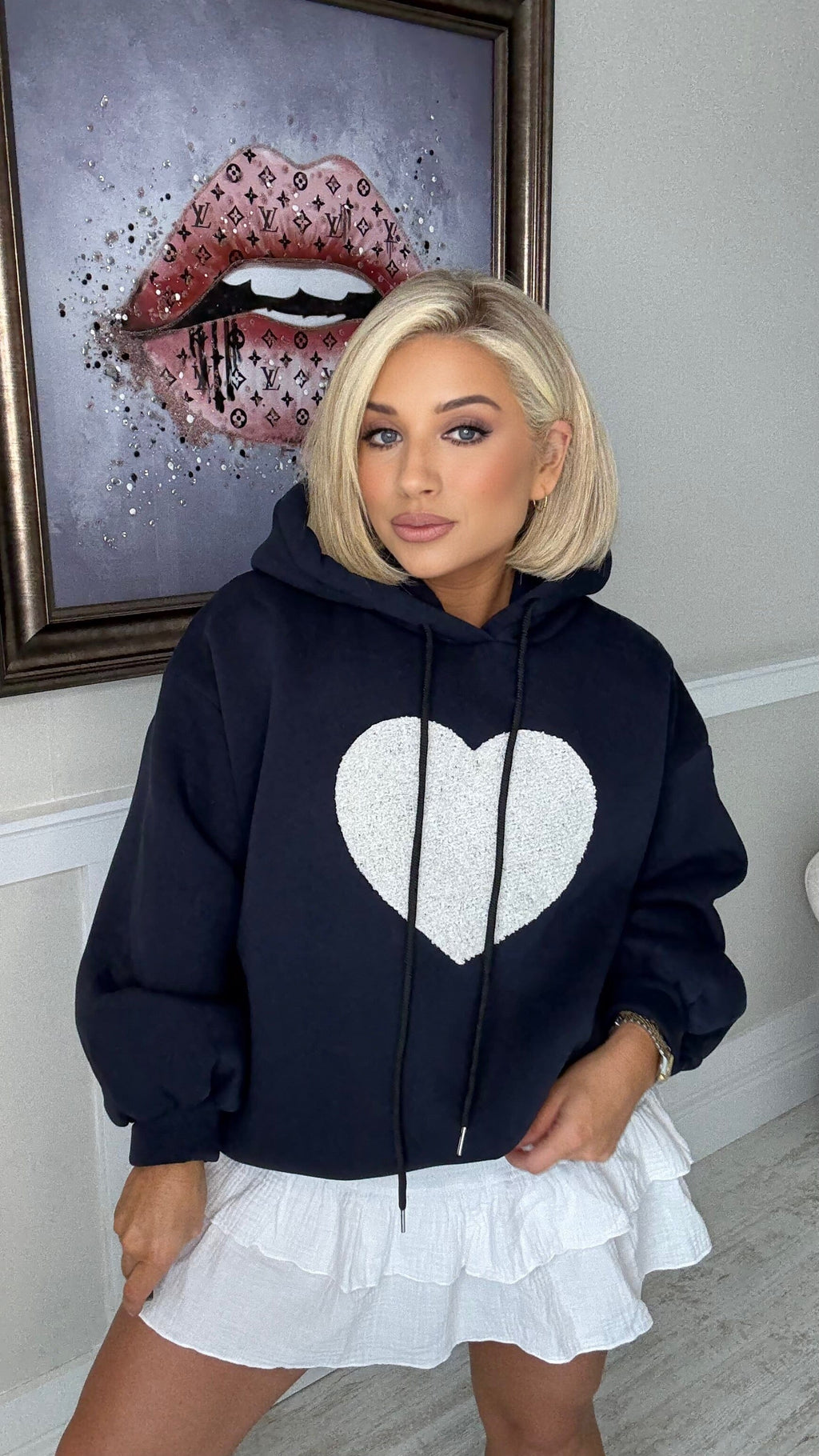 THE AMOUR SCUBA HOODY - NAVY Sweatshirt Easy mood 