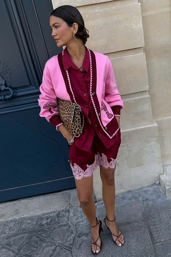 NFD PINK MUSHROOM CARDIGAN Knitwear NFDS 