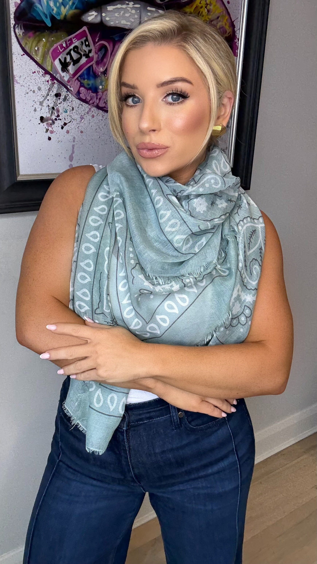 THE PAISLEY SCARF - SAGE Jewellery & Accessories Coco Accessories 
