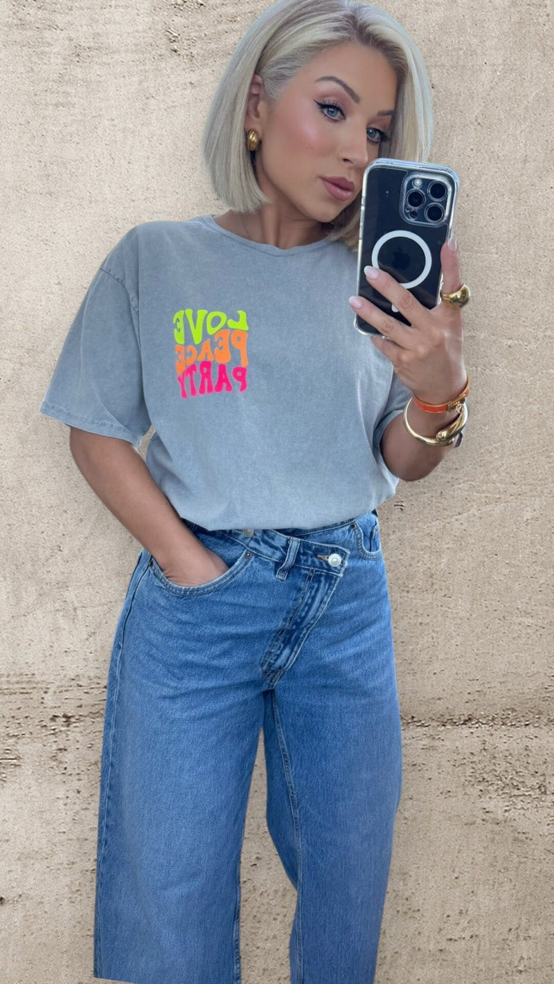 LOVE PEACE PARTY TEE Tops & Jumpers Coco Boutique 