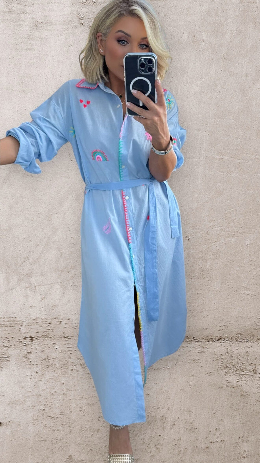 THE PALMA SHIRT DRESS - BLUE Coco Boutique 