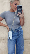 THE BELGRAVIA PHONE CHAIN - WHITE/GOLD Jewellery & Accessories LALISTA 
