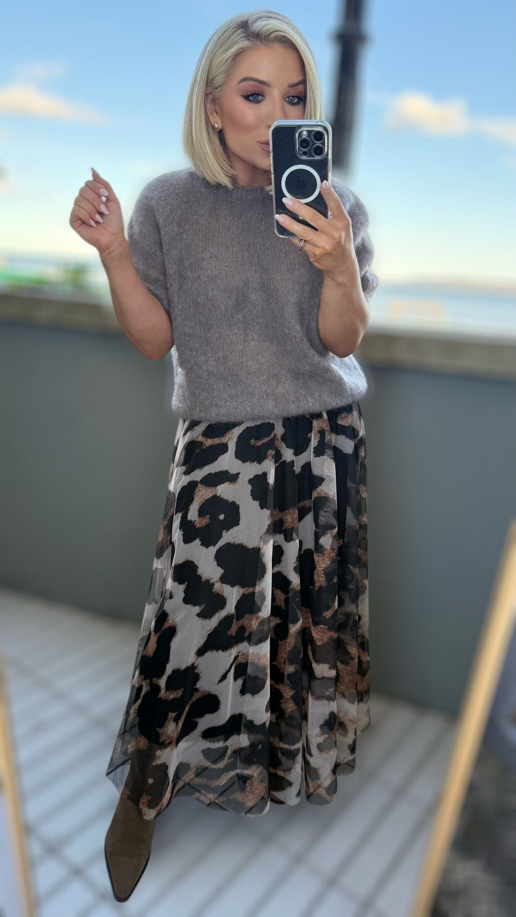 SAVANNAH SKIRT - LEOPARD TULLE Bottoms, Jeans & Skirts Neline 