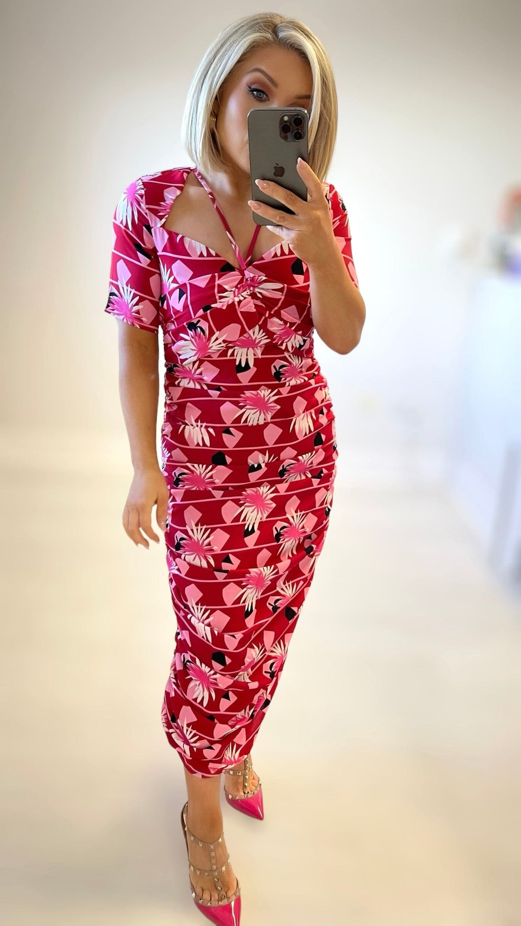 FLORA RUCHED DRESS Dresses Coco Boutique 