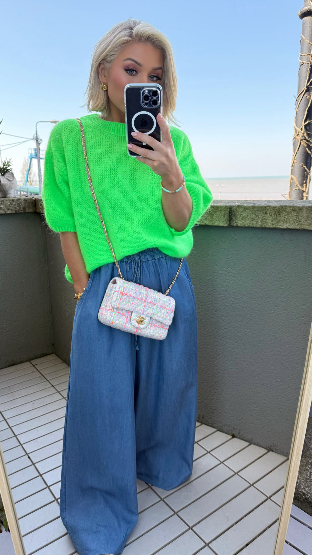 NEON POP KNIT - LIME Tops & Jumpers CG Luxe 