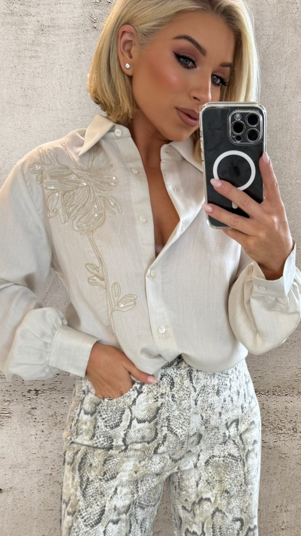 SOLENE EMBROIDERED SHIRT Shirt Coco Boutique 