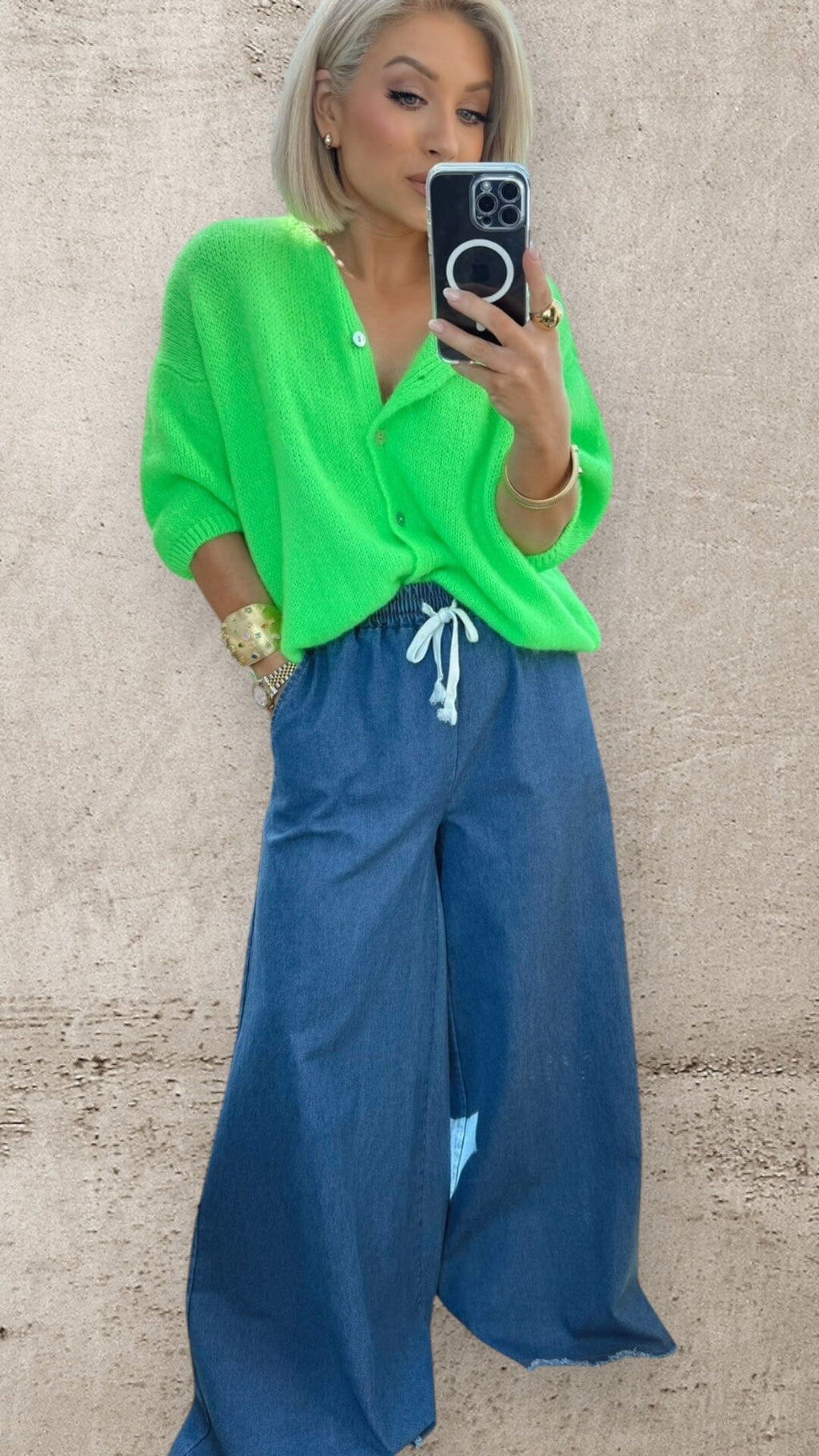 NEON GREEN HAZE KNIT Tops & Jumpers CG Luxe 