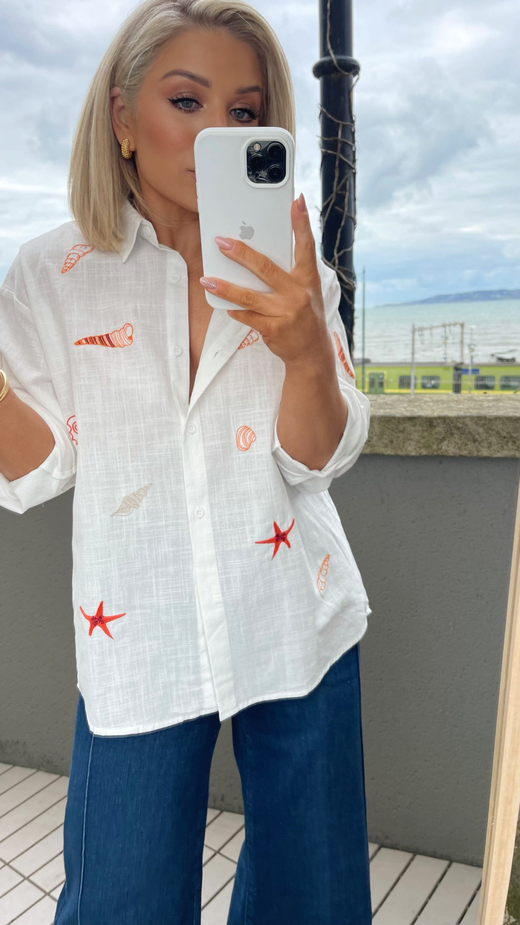 SAMMI SEASHELL BLOUSE - WHITE Tops & Jumpers LUMIN 