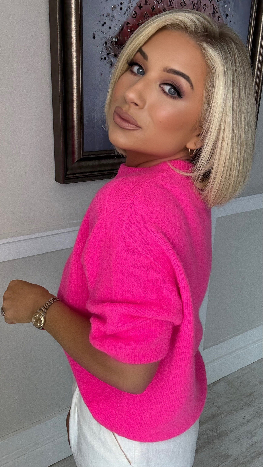 THE SICILY ALPACA KNIT - NEON PINK Knitwear Coco Boutique 