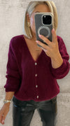 THE OPAL CARDIGAN - MERLOT Knitwear Mayeli 