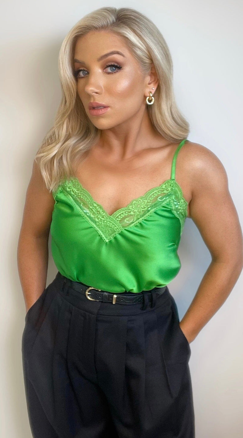 CAMILLA SILKY CAMI - KELLY GREEN Coco Boutique 