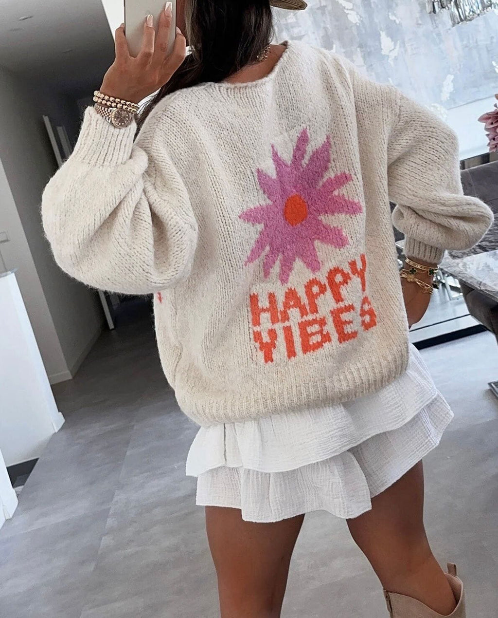 HAPPY VIBES CARDI Knitwear Coco Boutique 