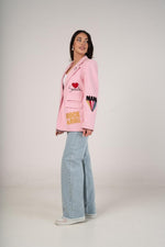 THE ICON EDIT BLAZER - PINK PINSTRIPE Coats & Blazers Maxima Lila 
