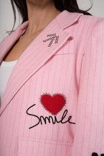 THE ICON EDIT BLAZER - PINK PINSTRIPE Coats & Blazers Maxima Lila 