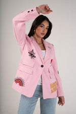 THE ICON EDIT BLAZER - PINK PINSTRIPE Coats & Blazers Maxima Lila 